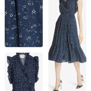 Kate Spade New York ruffled roses wrap dress